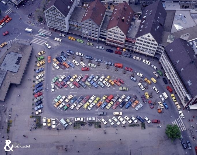 Blick vom Ulmer Münster in den 70er Jahren